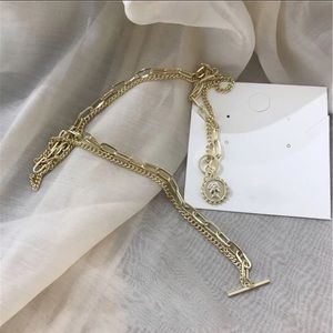 Cool gold toggle coin necklace